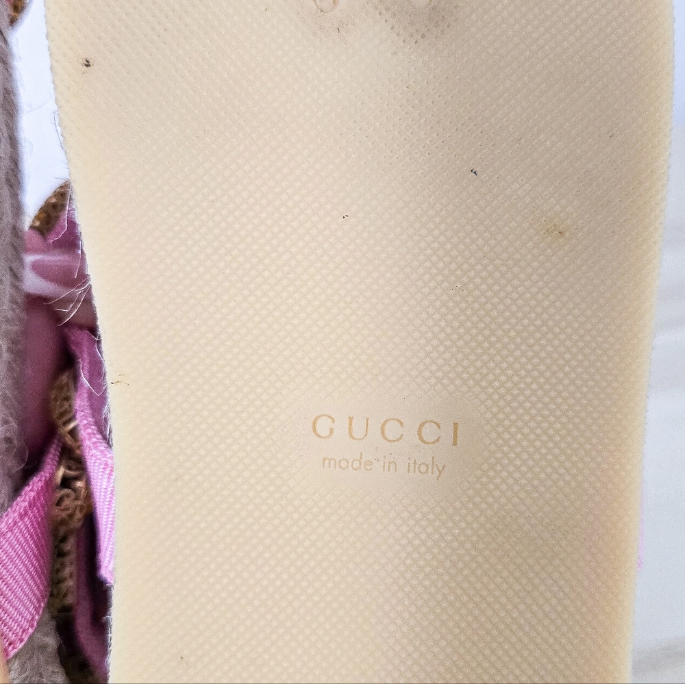 Gucci Crystal Embellished Espadrille Flat Sandals Size 36.5 - Picture 11 of 15